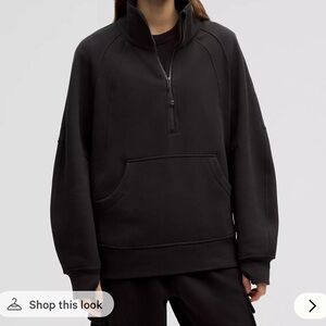 NWT Lululemon Scuba Oversized Half-Zip Hoodie Long Sweatshirt Women M/L Black